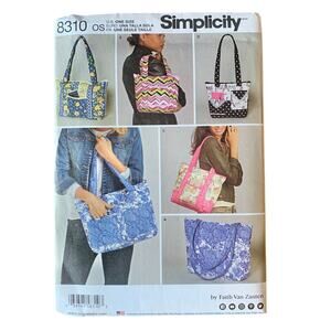 Simplicity Pattern 8310 Quilted Bags Sewing Uncut